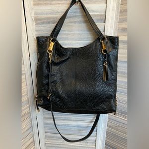 NWOT Vince Camuto Black Pebbled Leather Handbag